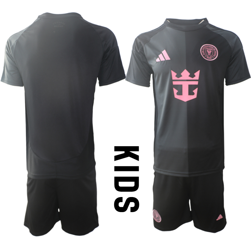 Youth 2025-2026 Club Inter Milan CF away Black Blank Soccer Jersey